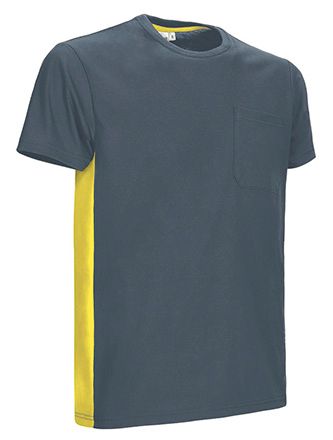 Camiseta Thunder  gris cemento-amarillo limón