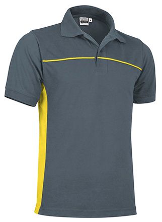 Polo Thunder gris cemento-amarillo limón