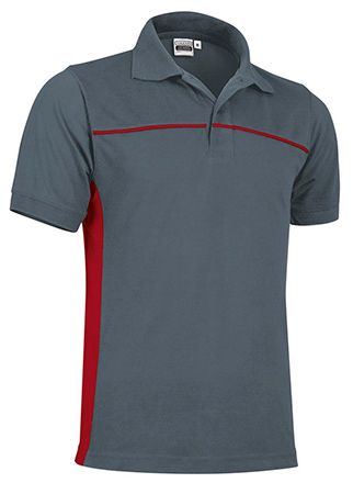 Polo Thunder gris cemento-rojo loto