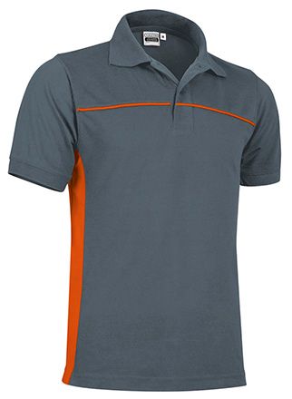 Polo Thunder gris cemento-naranja fiesta