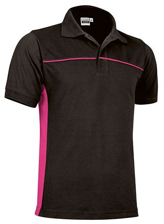 Polo Thunder negro-rosa magenta