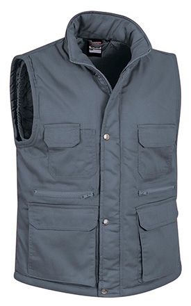 Chaleco Reporter gris humo