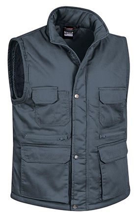 Chaleco Reporter gris cemento