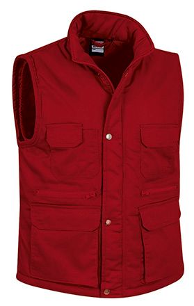 Chaleco Reporter rojo loto