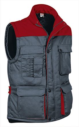 Chaleco Thunder gris cemento-rojo loto