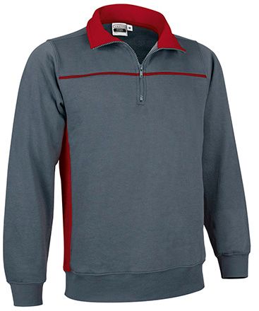 Sudadera Thunder gris cemento-rojo loto