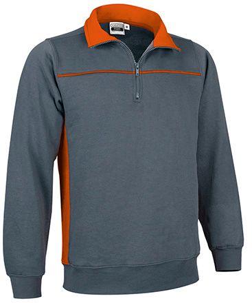 Sudadera Thunder gris cemento-naranja fiesta