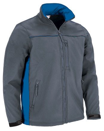 Chaqueta Thunder Softshell gris cemento-azul royal