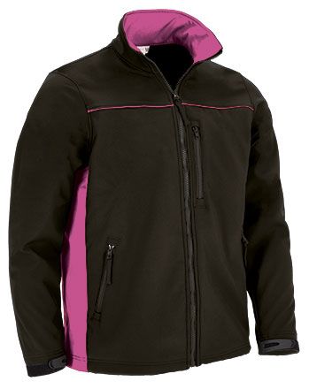 Chaqueta Thunder Softshell negro-rosa magenta