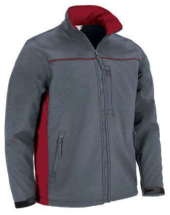 Chaqueta Thunder Softshell gris cemento-rojo loto