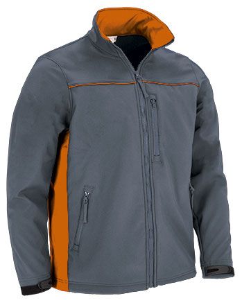 Chaqueta Thunder Softshell gris cemento-naranja fiesta