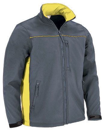 Chaqueta Thunder Softshell gris cemento-amarillo limón