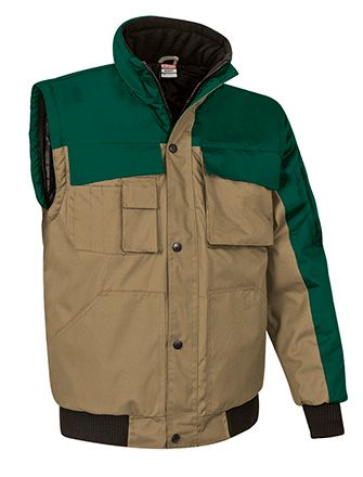 Chaqueta Desmontable Scoot verde botella-marrón kamel
