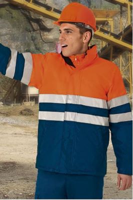 Parka impermeable de Alta Visibilidad con capucha.
