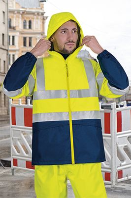 Chaqueta chubasquero impermeable de Alta Visibilidad