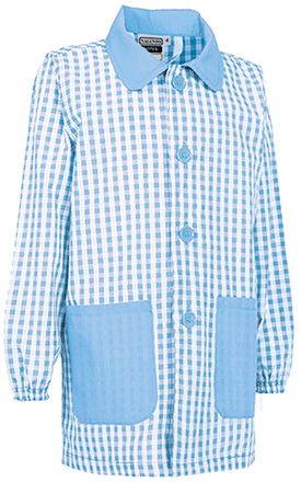 Bata infantil Notes blanco-azul celeste