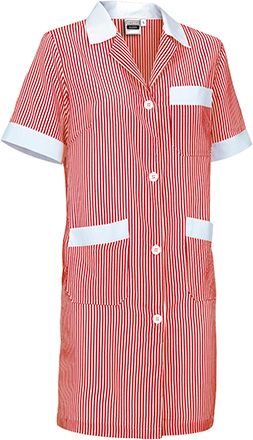 Bata de trabajo Alanis blanco-rojo loto