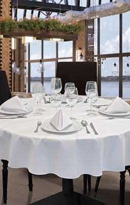 Mantel redondo de tela para hostelería