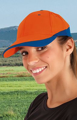 Gorra de 6 paneles con diseño bicolor Tuxton