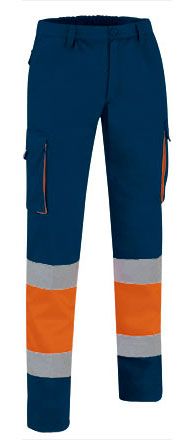 Pantalón Factory naranja flúor-azul marino orión