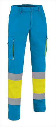 Pantalón Factory amarillo fluor-azul tropical