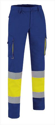 Pantalón Factory amarillo fluor-azul royal