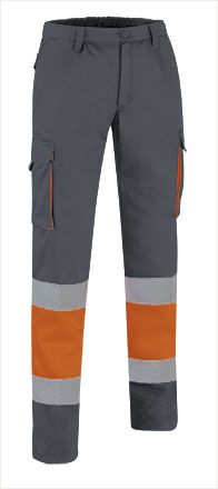 Pantalón Factory naranja fluor-gris carbon