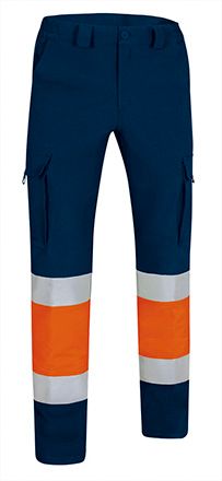 Pantalón Rigel naranja flúor-azul marino orión