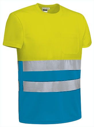 Camiseta Demolition amarillo fluor-azul tropical