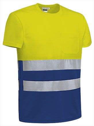 Camiseta Demolition amarillo flúor-azul azulina