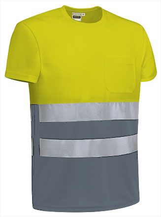 Camiseta Demolition amarillo flúor-gris cemento
