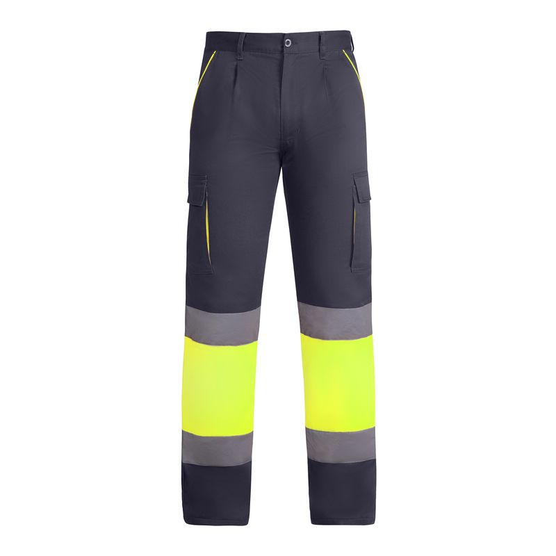 Pantalón Enix plomo/amarillo fluor