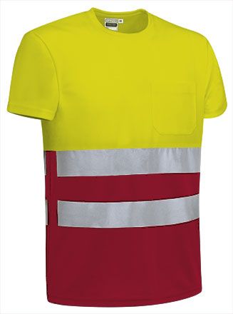 Camiseta Demolition amarillo flúor-rojo loto