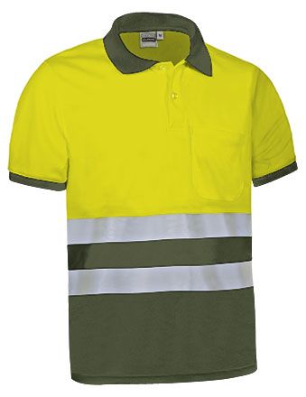 Polo Delaware amarillo flúor-verde militar