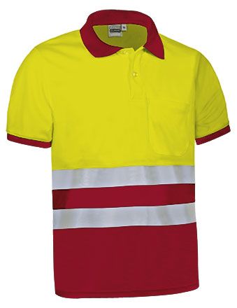 Polo Delaware amarillo flúor-rojo loto