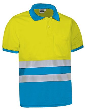 Polo Delaware amarillo flúor-azul tropical
