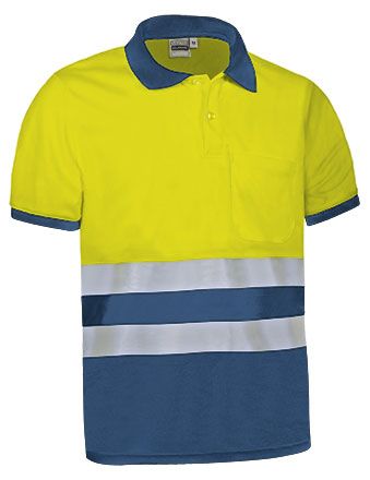 Polo Delaware amarillo flúor-azul azulina