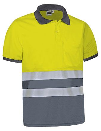 Polo Delaware amarillo flúor-gris cemento