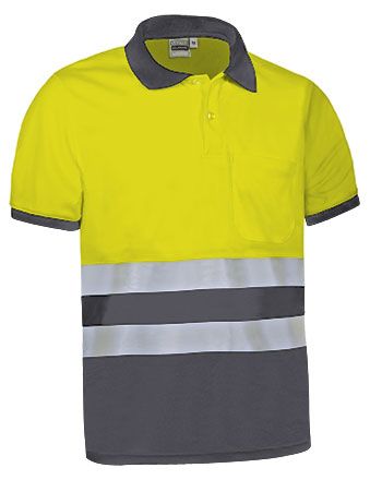 Polo Delaware amarillo flúor-gris carbón