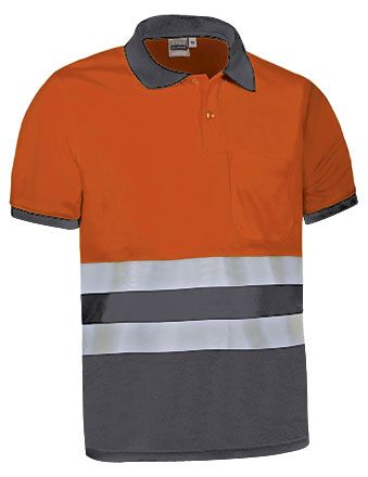 Polo Delaware naranja flúor-gris carbon