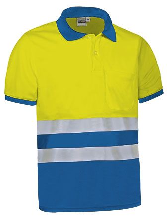 Polo Delaware amarillo flúor-azul royal