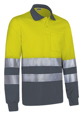 Polo Snake amarillo flúor-gris carbón