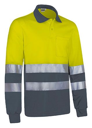 Polo Snake amarillo flúor-gris cemento