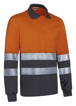 Polo Snake naranja fluor-gris carbon