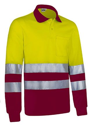 Polo Snake amarillo flúor-granate caoba