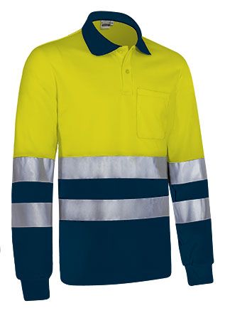 Polo Snake amarillo flúor-azul marino orión