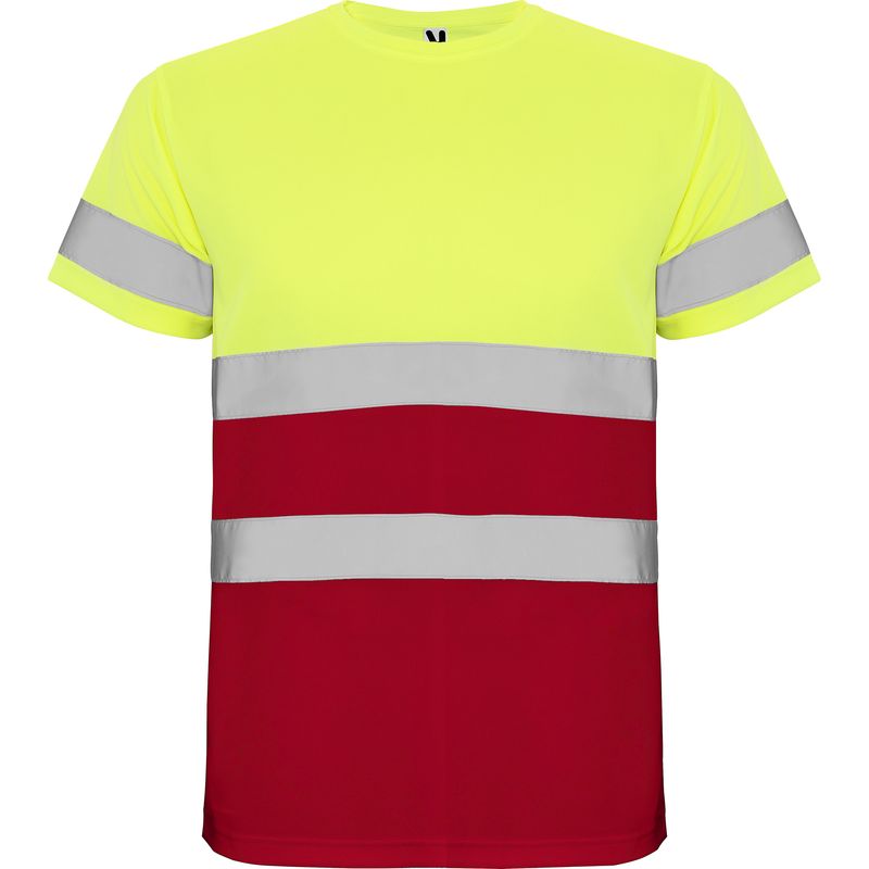 Camiseta Delta rojo laboral/amarillo flúor