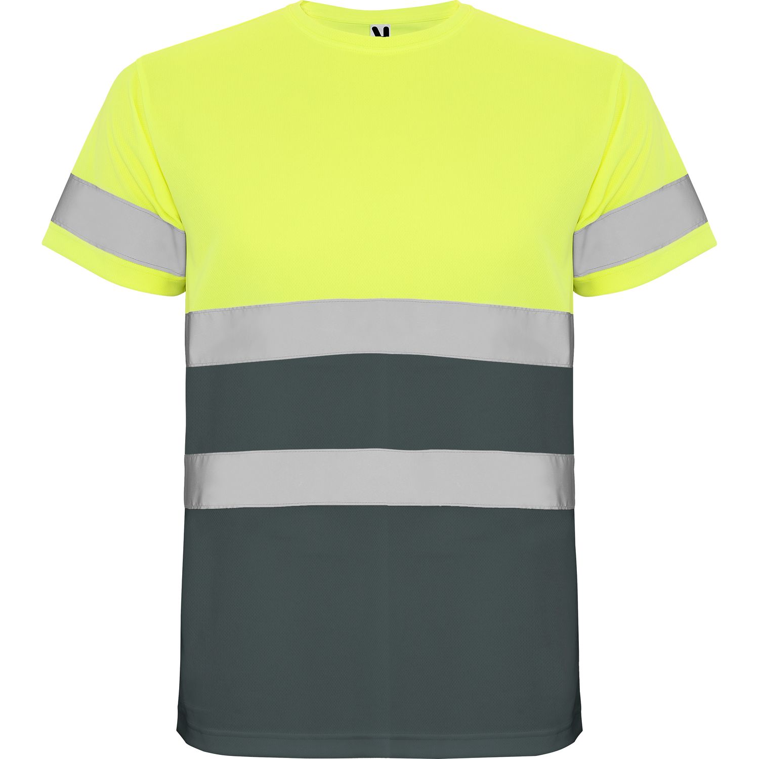 Camiseta Delta plomo/amarillo fluor