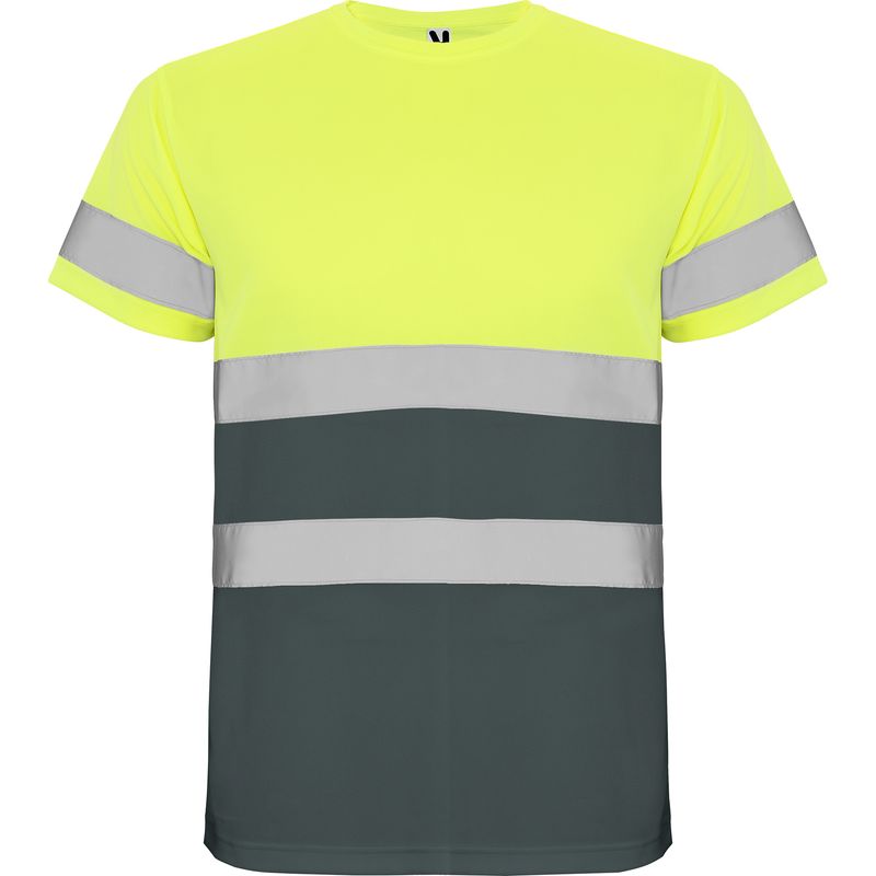 Camiseta Delta plomo/amarillo fluor