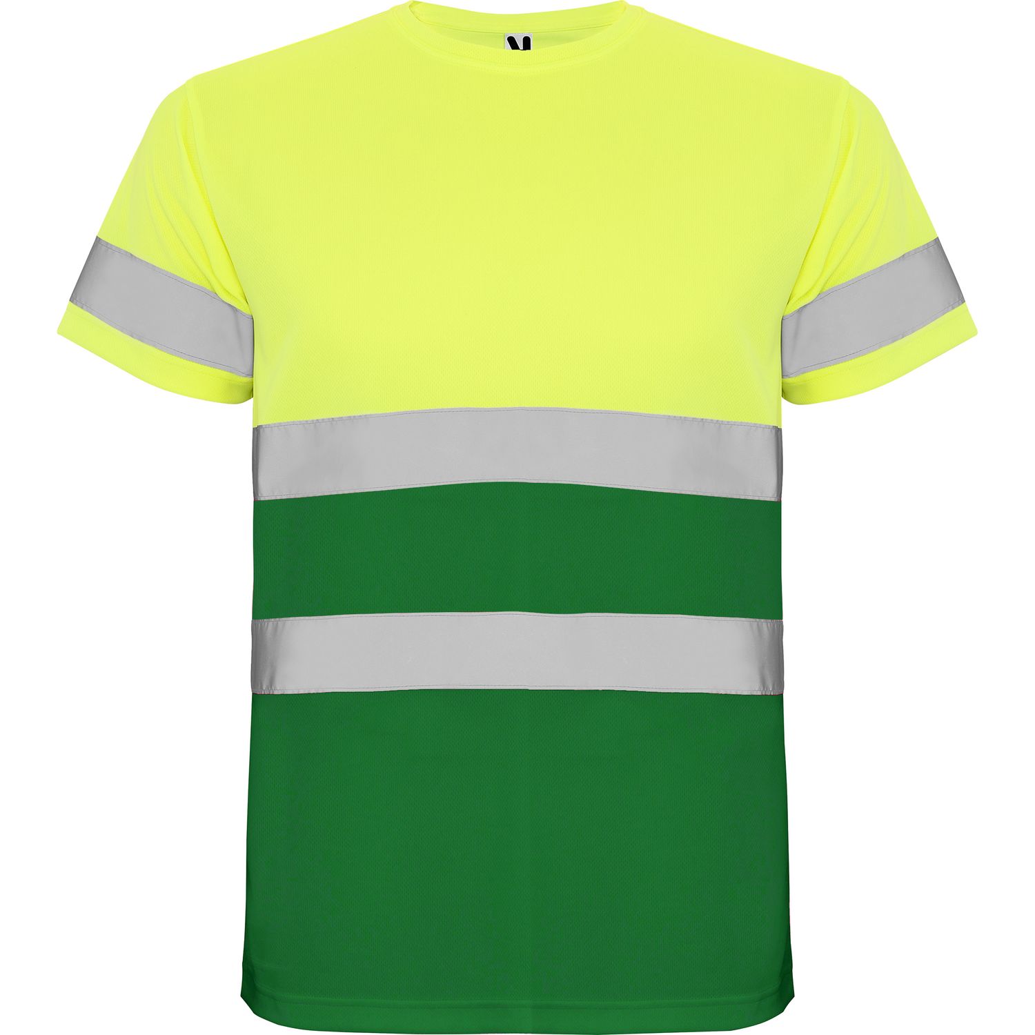 Camiseta Delta verde jardín/amarillo flúor